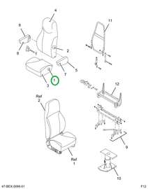 2587641C91 Cushion, Seat, W/ Upholstery