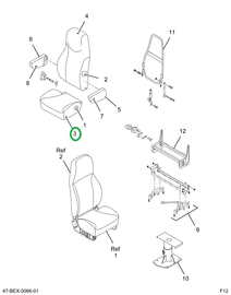 2587713C91 Upholstery, Seat Cushion, Bus,
