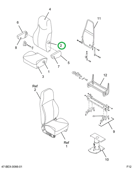 2587717C91 Cushion, Seat, Back, W/ Uphols