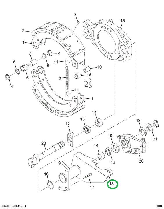 2588454C91 Bracket, Brake Camshaft And Ch