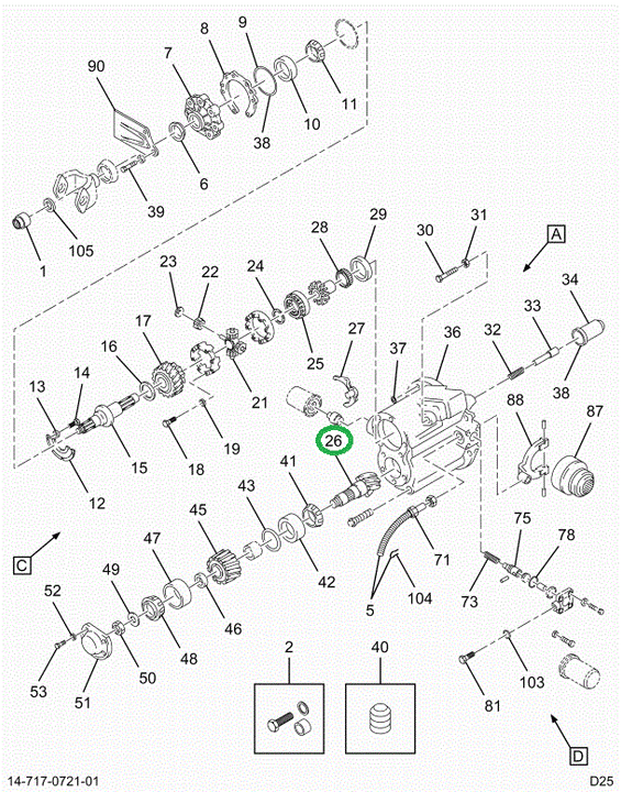 2589438C91 Gear Set Single Reduction Diff