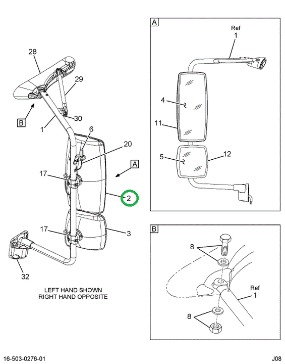 2589845C2 GLASS,HEAD MIR LH HTD REMOTE