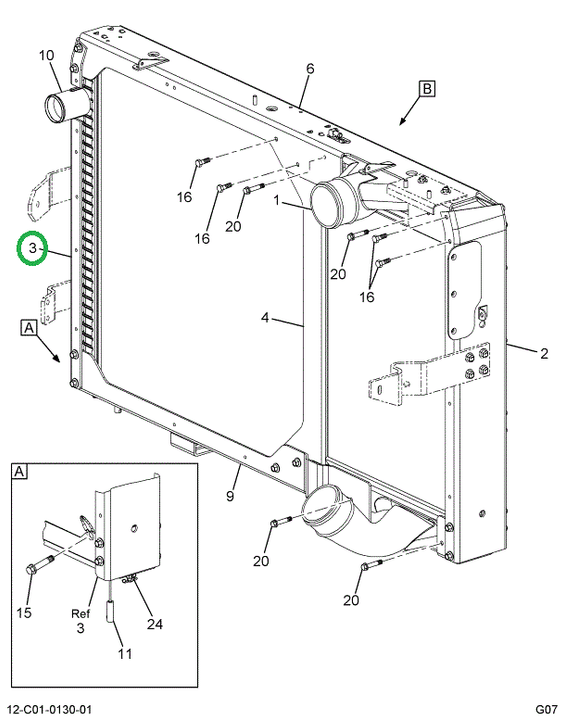 2592283C91 FRAME,KIT RAD SUPPORT LH FRAME