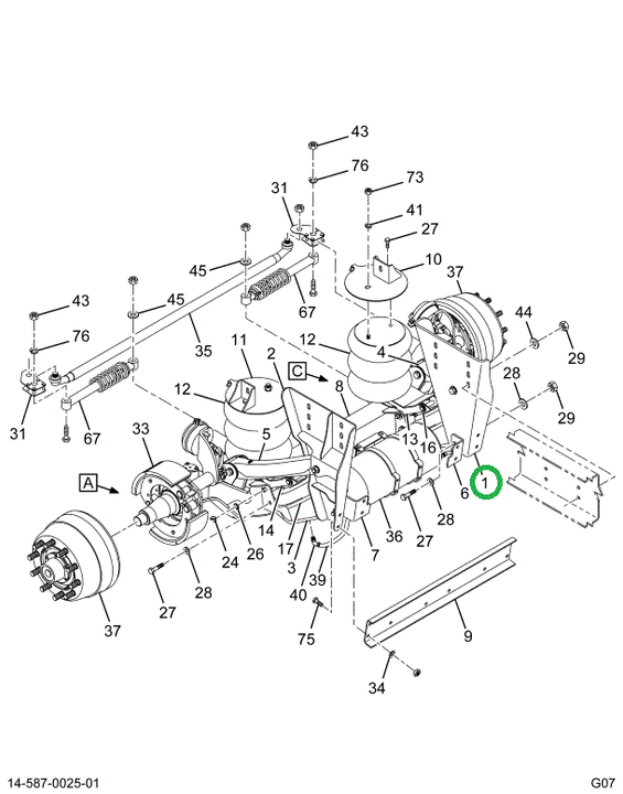 2592486C1 Bracket Assembly, Hanger Rear