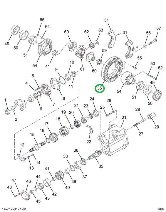 2592701C91 Gear Set, Differential R/p 3.5