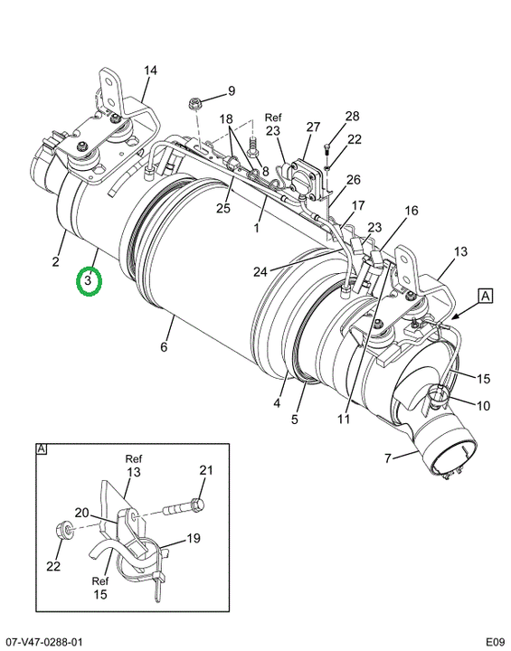 2594535C91 FILTER,CONVERTER DPF OUTLET AS