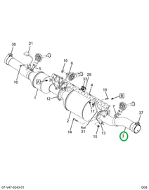 2595517C91 PIPE ASSY DPF OUTLET/TAILPIPE
