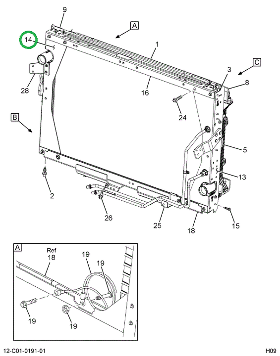 2596313C91 FRAME,KIT RAD FRAME LH REAR