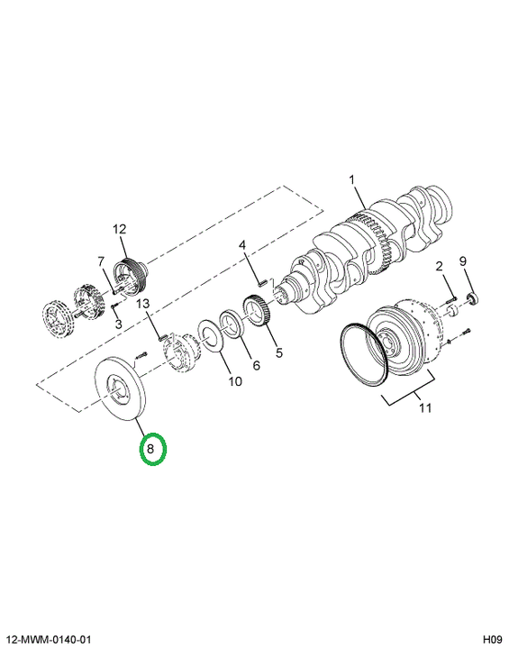 2597607C1 DAMPER CRKSHFT VIBRTN W/206CV