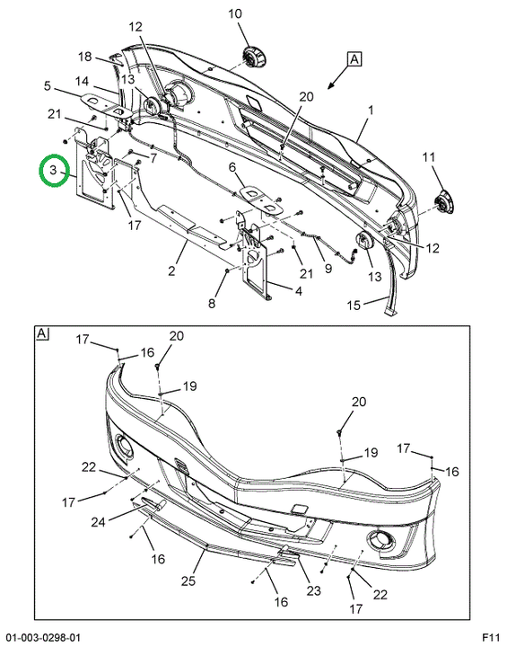 2598438C1 BRACKET BUMPER BRACE LH