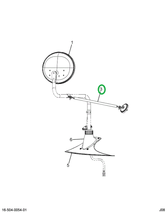 2599350C91 BRACE  MIRROR W/BASE & ARMS RH