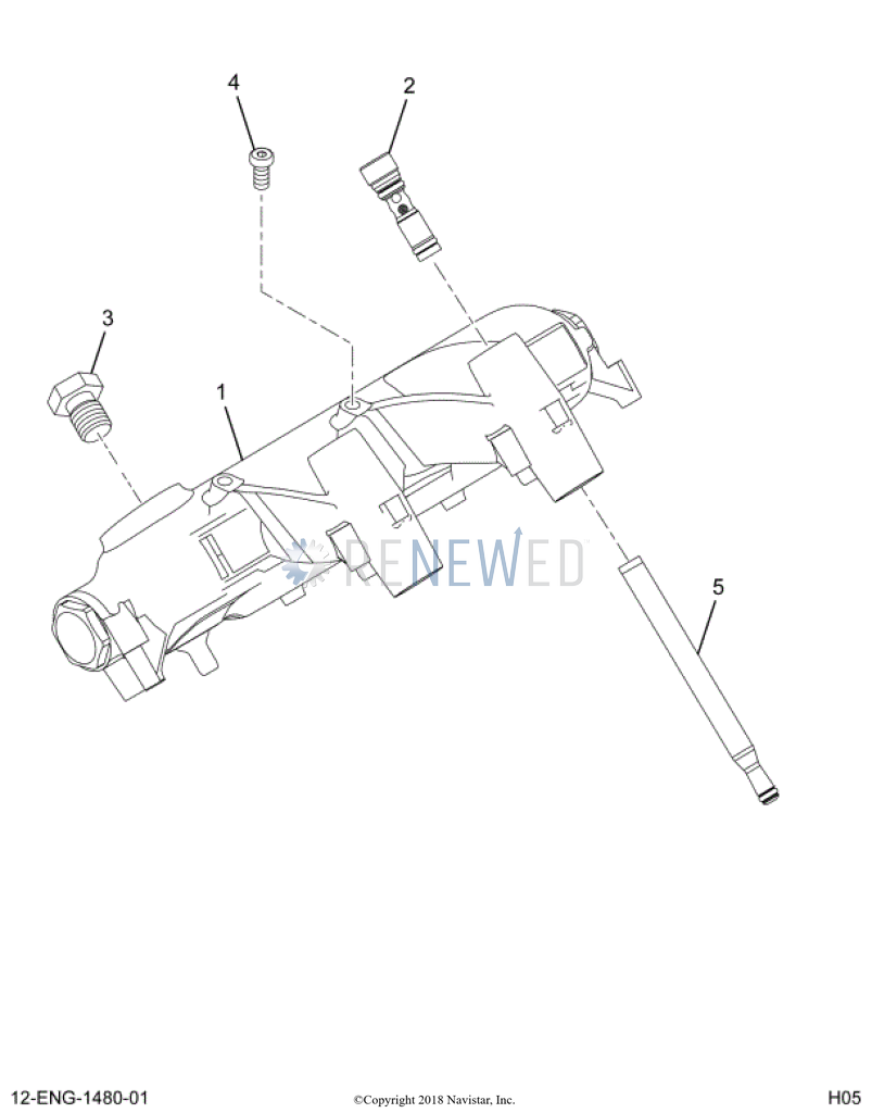 5010947R91 MANIFOLD,REMAN, KIT OIL RAIL S