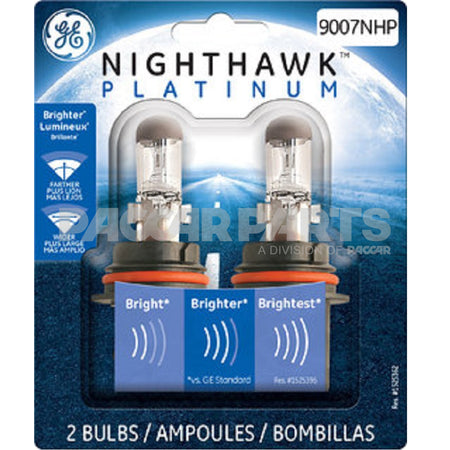 9007NHPBULB LAMP-GE NIGHTHAWK, PLATINUM 90%, 12V 2PK