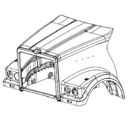A17-19558-009 HOOD-123FA,DIOAC,RAISED CAB