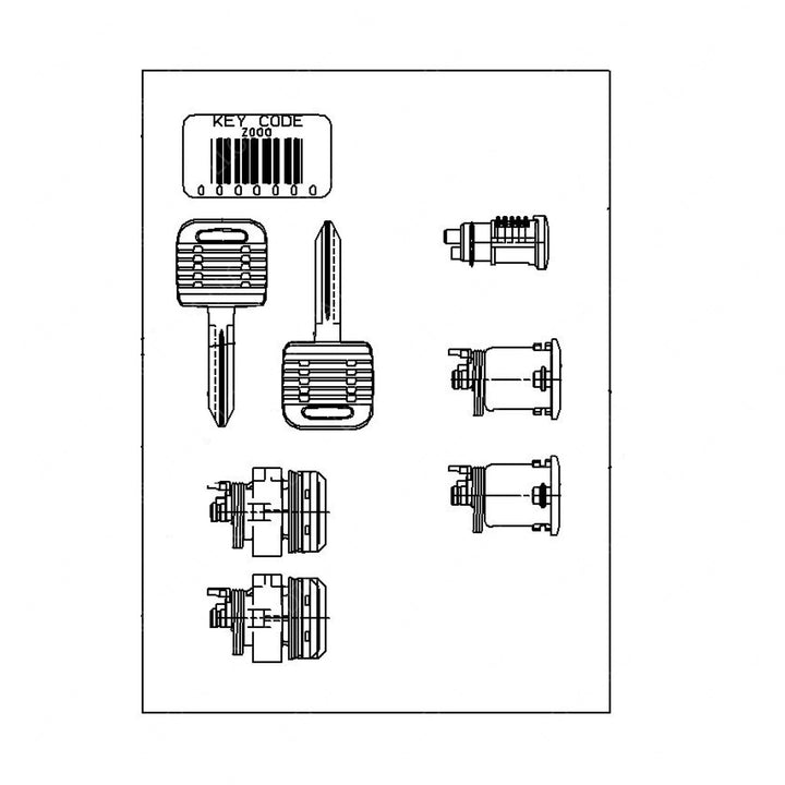 A22-48976-000 LOCKSET,IGN & 2 BAGGAGE DR