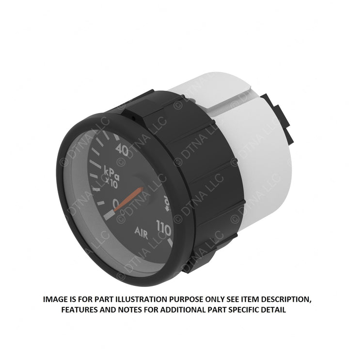 A22-66876-034 GAUGE-AIR PRESSURE,AXLELIFT,1,MET,BK