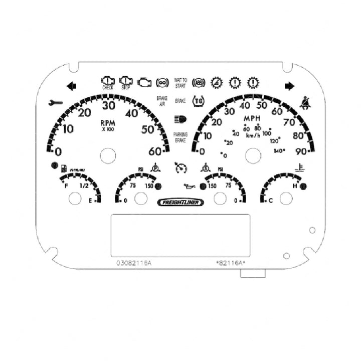 A22-71580-000 PANEL-INSTRUMENT,6GAUGE,MPH,TACH,AIR