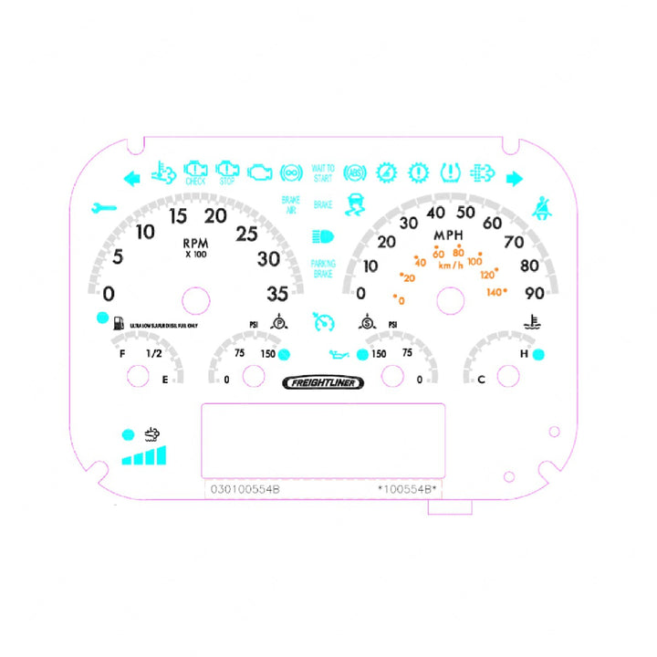 A22-74376-000 INSTRUMENT PANEL-6GAUGE,MPH,TACH,AIR,ISB