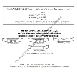 ABP N31 SCJ001091 BUMPER FLD120,6IN BREAK,12IN,STAINLESS