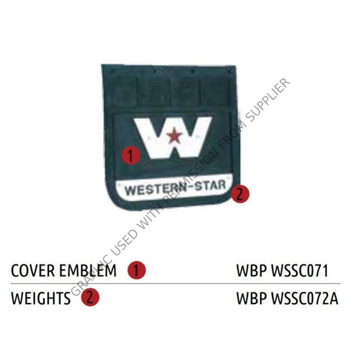 ABP WSSC072A WEIGHT,MUDFLAP STNLSS STL W/ LOGO CUTOUT