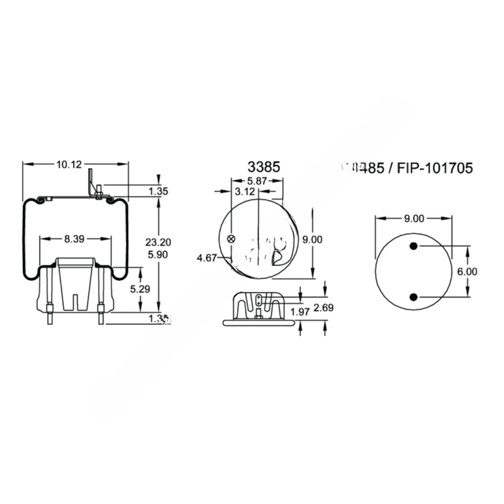 FI  W01 358 9865 AIR SPRING - 1T15VMR8 1/4NPT ST PST BRK