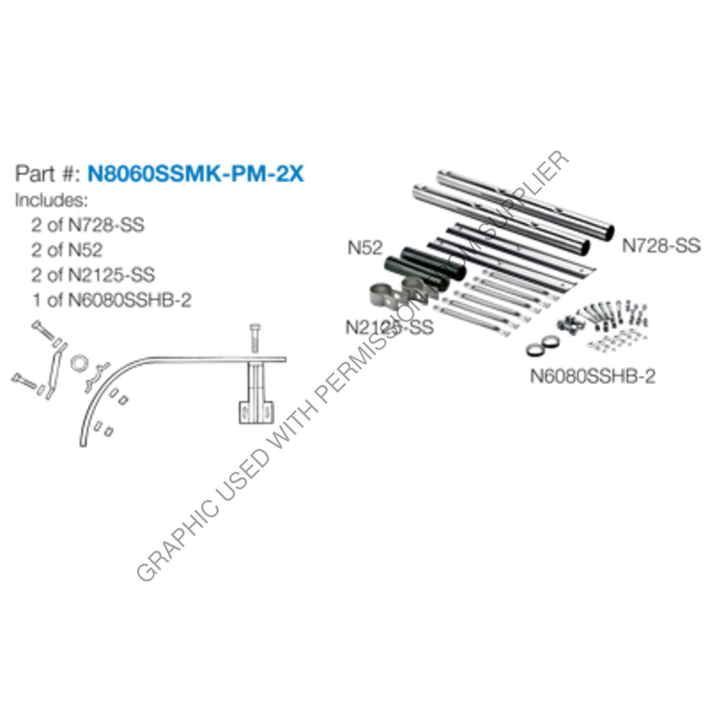 GRN N8060SSMK PM2X POST MNT KIT-SS N728, NO BRKT