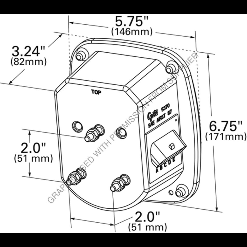 GRO 53702 3 STUD STOPTAIL LAMP