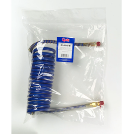 GRO 81 0015 B 15', RUBBER AIR HOSE WITH SPRINGS, BLUE