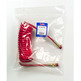 GRO 81 0015 R 15', RUBBER AIR HOSE WITH SPRINGS, RED