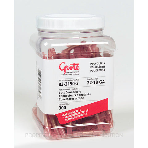 GRO 83 3150 3 HT SHRK CONT  BUTT,POLY 22-18 GA JAR 300