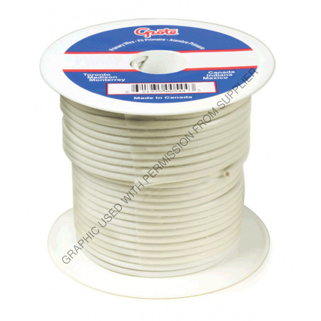 GRO 87 6007 PRIMARY WIRE, 12 GAUGE, WHITE, 100 FT SP