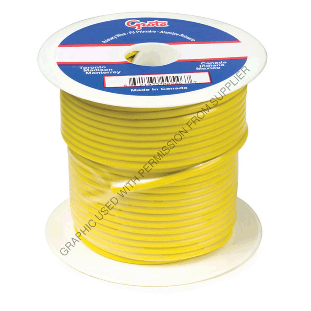 GRO 87 6011 TEMP PRIMARY WIRE, 12 GAUGE, YELLOW, 100 FT S