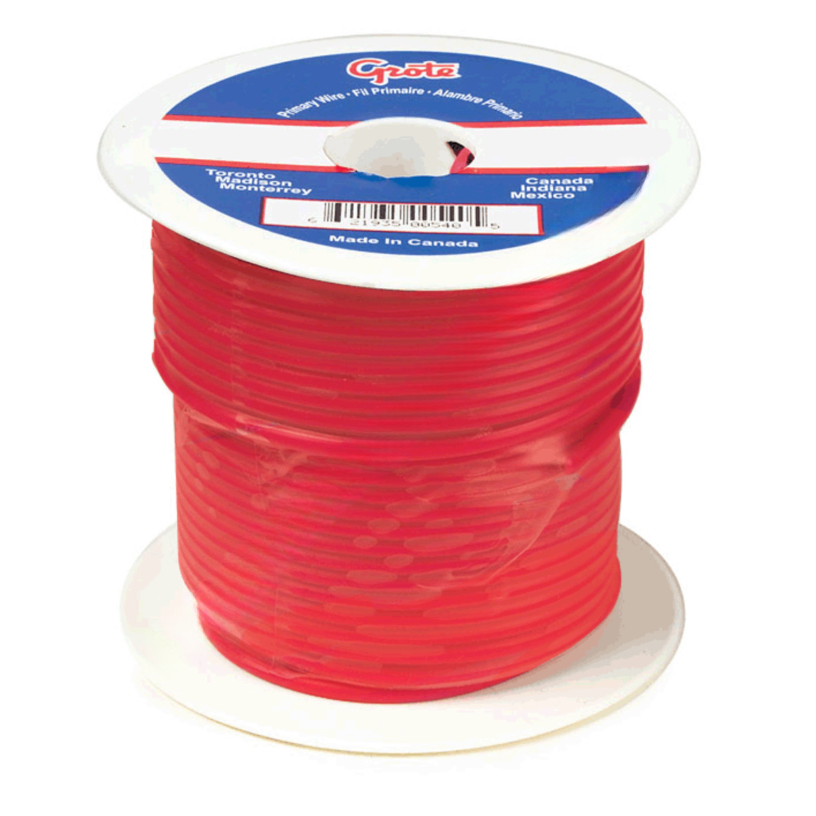 GRO 87 9000 TEMP PRIMARY WIRE, 18 GAUGE, RED, 100 FT SPOO