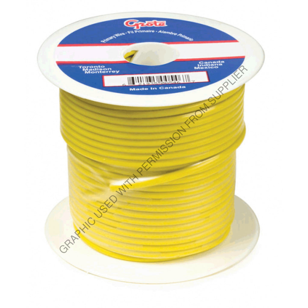 GRO 87 9011 PRIMARY WIRE, 18 GAUGE, YELLOW, 100 FT S