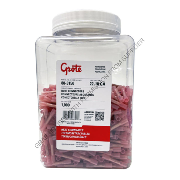 GRO 88 3150 CONNECTR, HS BUTT, POLY, 22-18GA, 1000PK