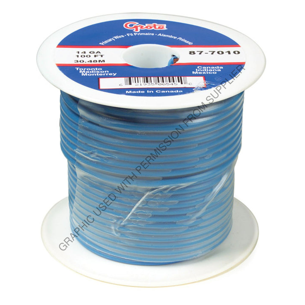 GRO 89 7010 TEMP PRIMARY WIRE, 14 GAUGE, BLUE, 25 FT SPOO