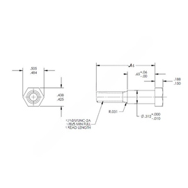 HDX 93900224 BOLT-HEX SHOULDER 0.25-20X1.25