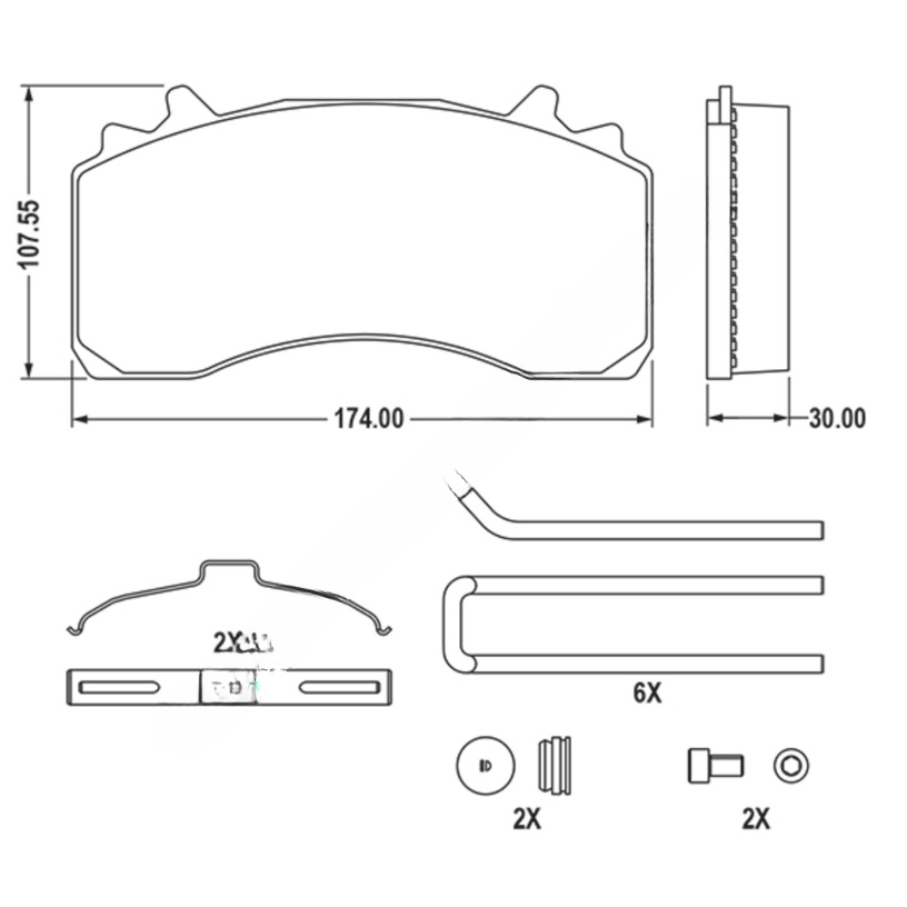 HDX MPBD2061HD AIR DISC PADS-WABCO MAXXU-HD, HI TEMP