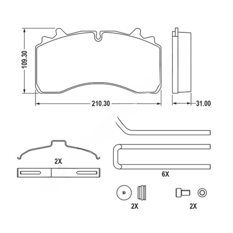 HDX MPBDH1777XT DISC BRAKE PADS AIR FOR WABCO MAX22T