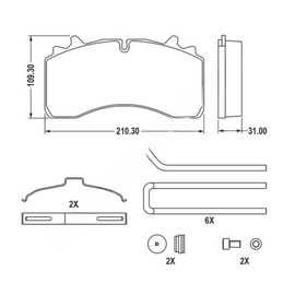 HDX MPBDH1777XT DISC BRAKE PADS AIR FOR WABCO MAX22T