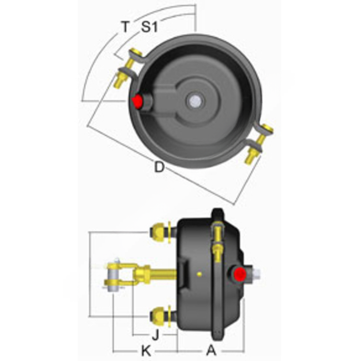 HDX S127240010 BRAKE-SERVICE CHAMBER,S24 300 WCL225