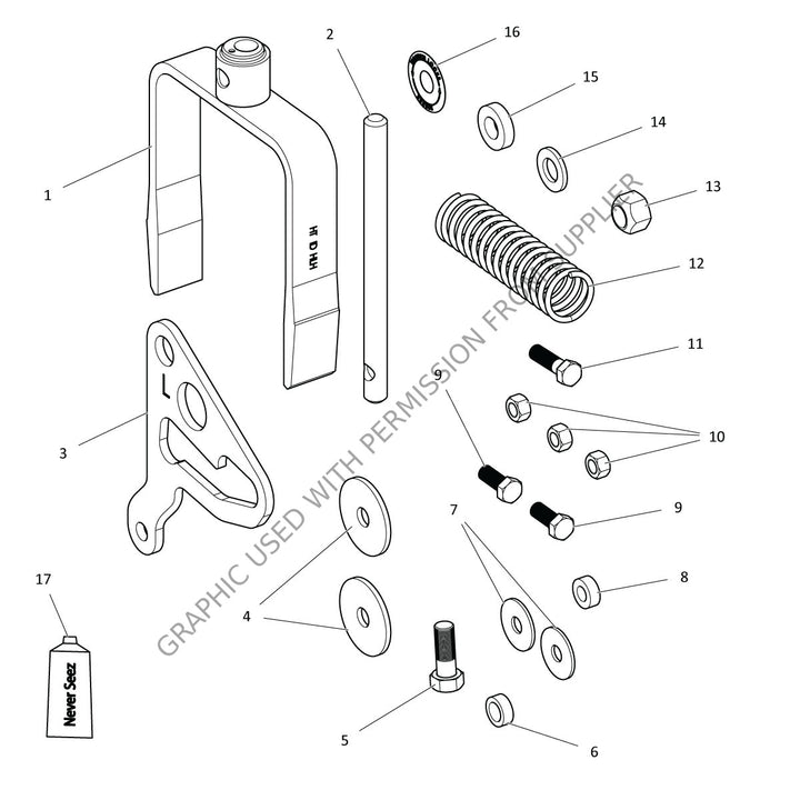 HLD RK 351 12415 L YOKE/YOKE SHAFT/CAM KIT, LH(XA-351/-331