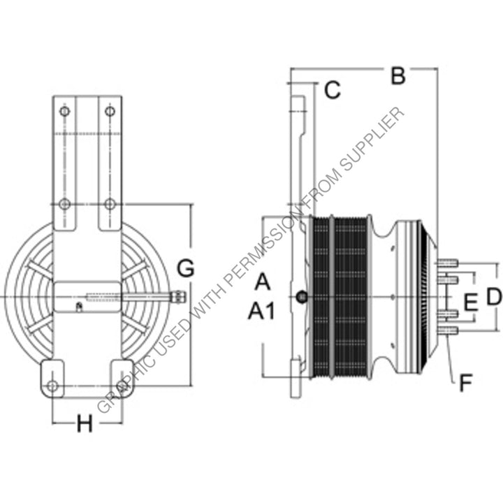 HOR 79A9906 CLUTCH-DMA2S-CUM,228.6,8PK/1V,126.9