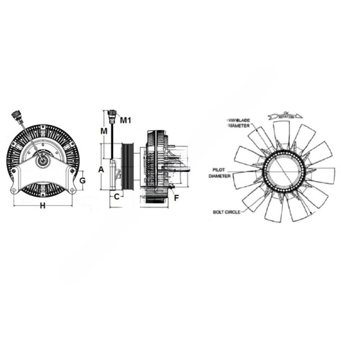 HOR 995787 KIT,CLUTCH AND FAN,RCV250 AND HS11