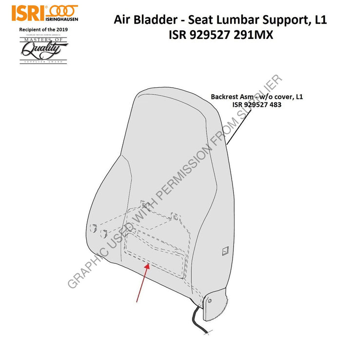 ISR 929527 291MX AIR CHAMBER LUMBAR SUPPORT,L1