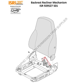 ISR 929527 501 BACKREST RECLINER MECHANISM, LH.