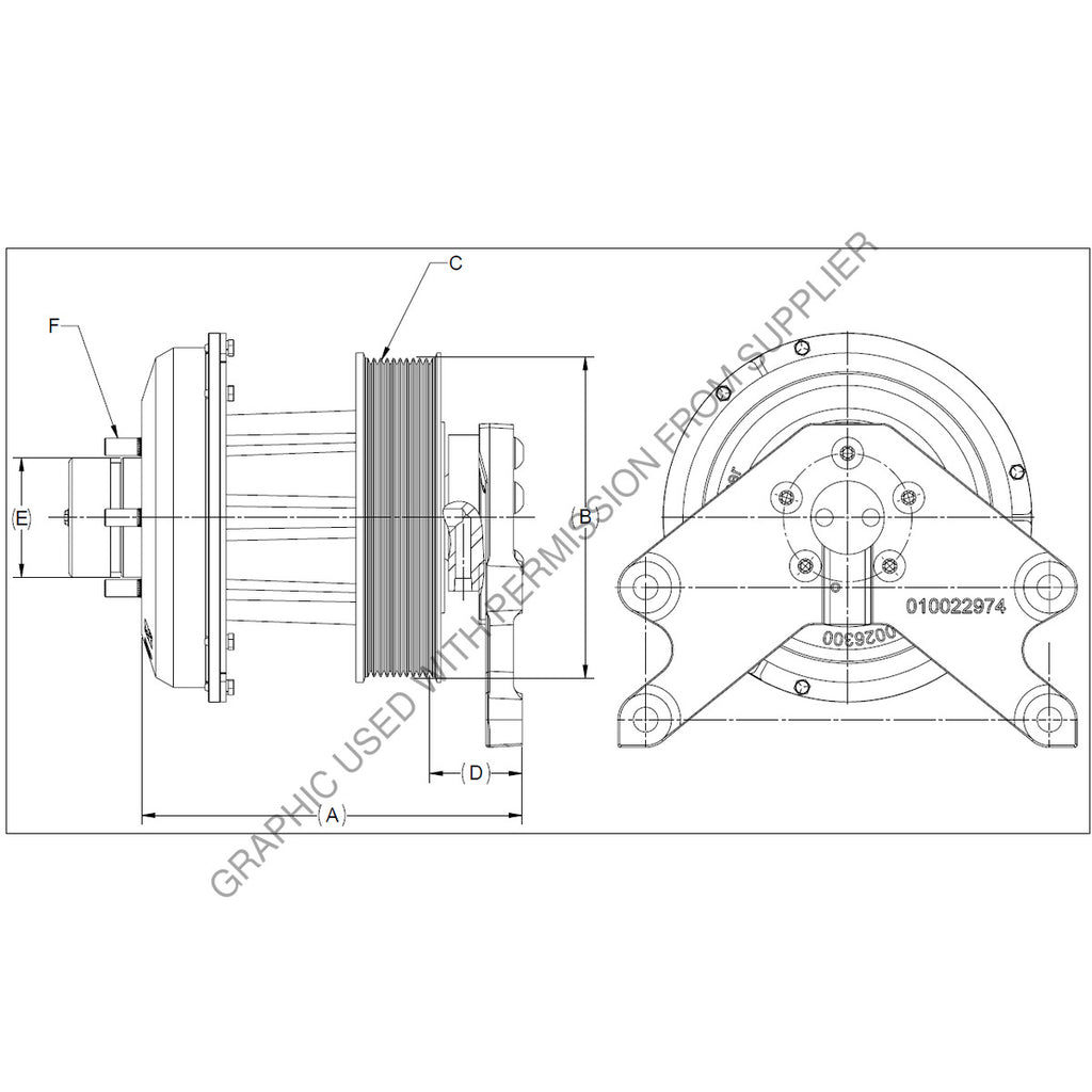 KYS 010032435 FAN CLTCH,K30,HDEP,330,STAND