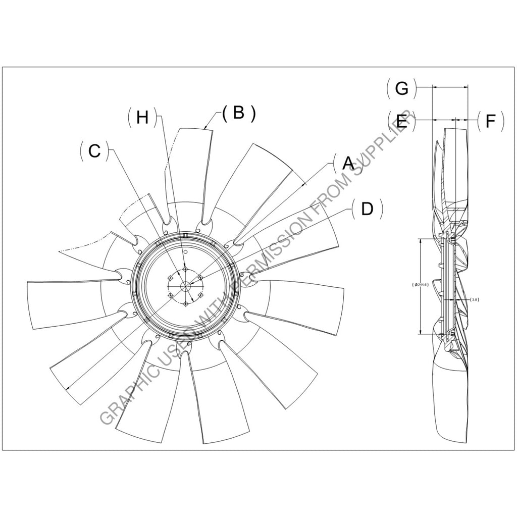 KYS 4735 44003 13 31 FAN BLADE