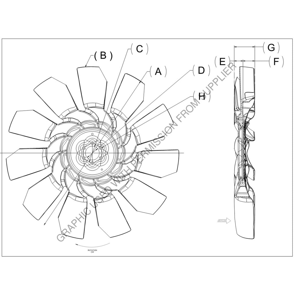 KYS 4735 44610 01 FAN,  NAVISTAR, 32 DIAM, 3.5" BLT CIRCLE