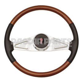 MC1386 WHEEL-STEERING 18" TWO SPOKE WOOD W/LTH